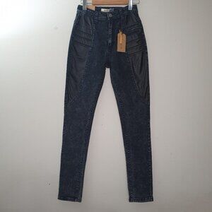 RedFox Premium Jeans High Waist Skinny Black Acid Wash Jeans Size 5